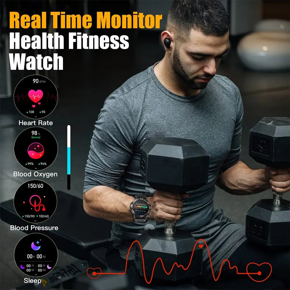 MEVADEN Steel 1,39 Zoll Herren Luxus-Smartwatch Bluetooth Anruf Sport-Fitness-Tracker Gesundheitsmonitor Smartwatch für Männer MD52