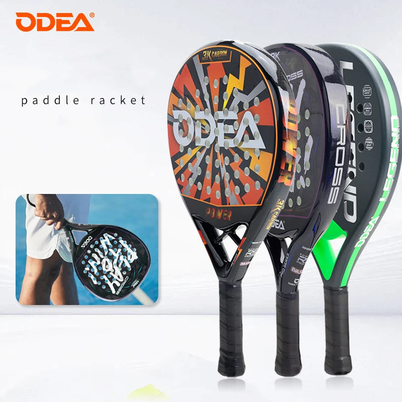 ODEA Beach Tennis Schläger Vollcarbon Rauhe Oberfläche Outdoor Sport Schläger Für Herren Damen Erwachsene Fortgeschrittene Spieler 3K 18K