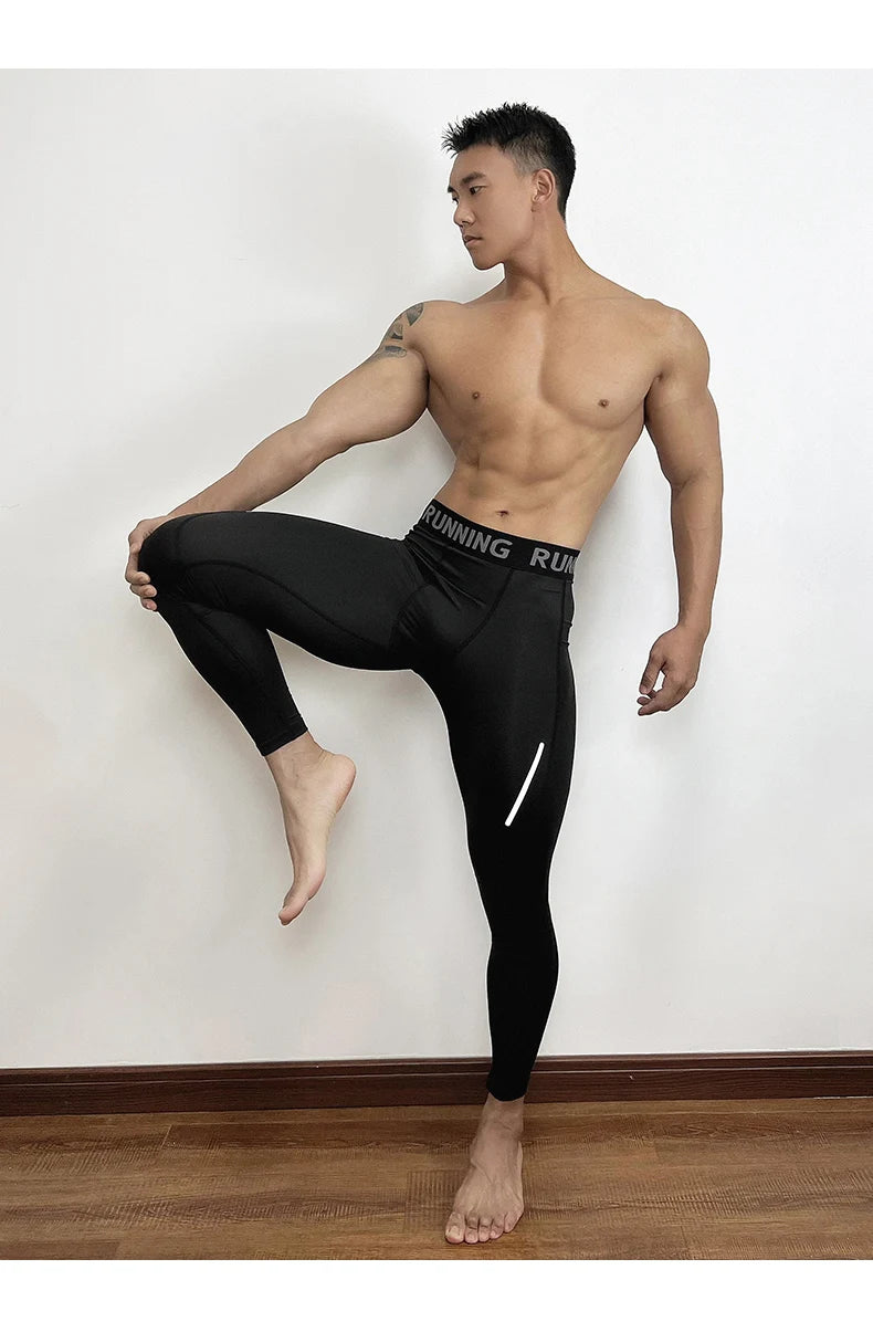 Herren Eng Anliegende Kompressionshose Schnell Trocknende Sportbekleidung Lauftights Herren Leggings Fitness Training Sexy Sport Gym Leggings