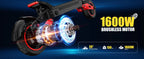 J15MAX Elektroroller für Erwachsene, 1600W Leistungsstarker Motor, 40-50 Meilen Reichweite, 50 km/h Höchstgeschwindigkeit, E-Scooter mit Vorder-/Hinterradfederung, 10" Reifen