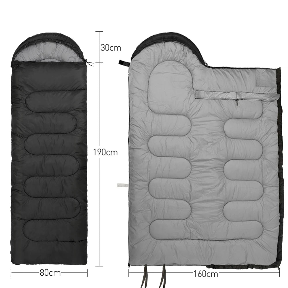 Camping-Schlafsack Leicht 4 Jahreszeiten Warm Deckenform Rucksack Outdoor Mumie Baumwolle Winter-Schlafsack