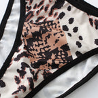 Buchstabe Strass Sport Leopard Sexy Dessous Set Geraffter Push Up Nahtloser BH Set Mode Spurenlose Dünne Fitness Unterwäsche