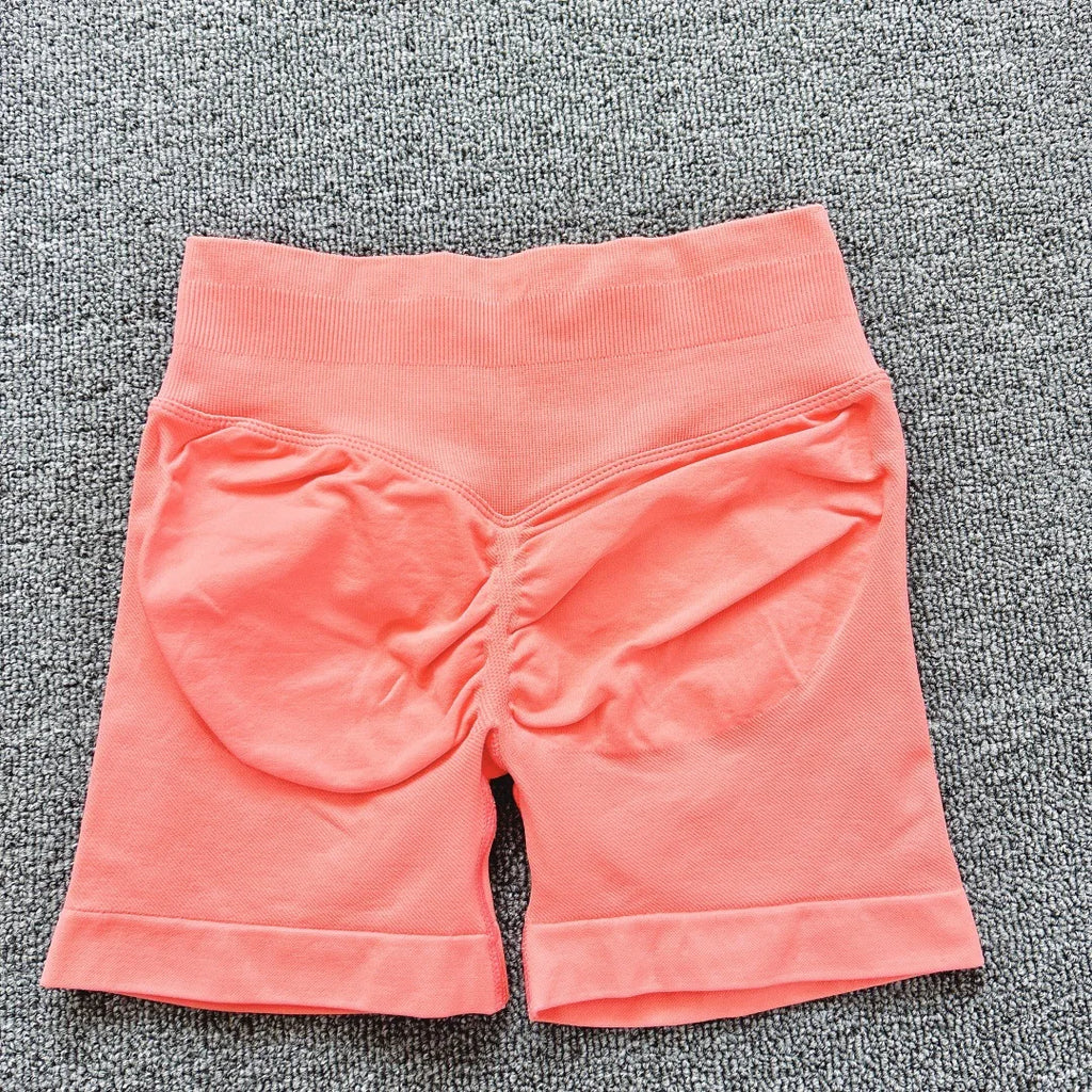 D LOGO Impact Nahtlose Fitness-Pfirsich-Hüft-Sport-Yoga-Leggings Shorts