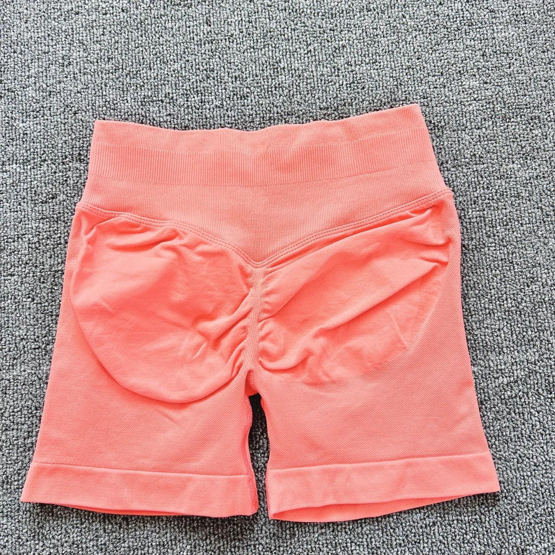 D LOGO Impact Nahtlose Fitness-Pfirsich-Hüft-Sport-Yoga-Leggings Shorts