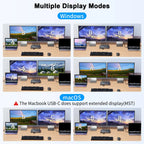 USB-C Dockingstation Triple/Dual Monitor KVM Switch 4K 1080P@60Hz, USB C KVM Switch 3/2 Monitore 2 Laptops für Windows/Mac OS