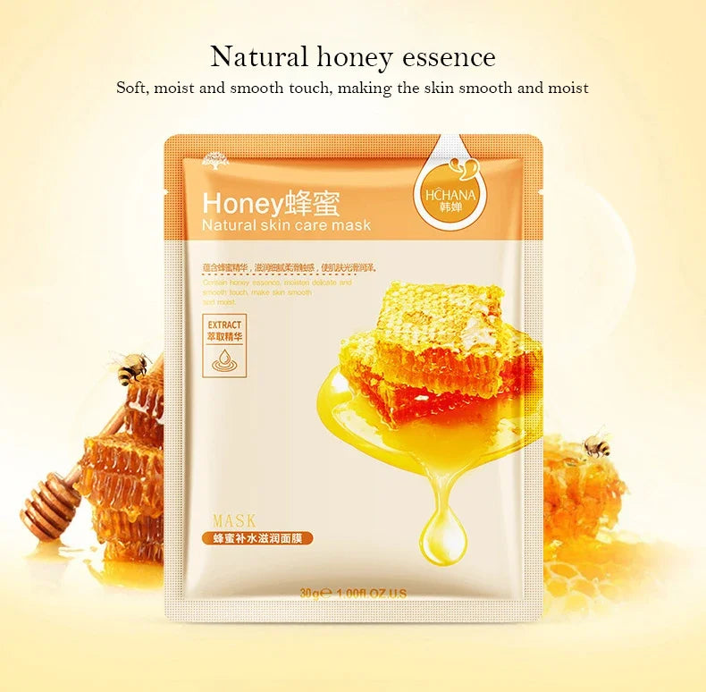 20 Stück natürliche Pflanzen-Gesichtsmaske Feuchtigkeitsspendend Öl-Kontrolle Anti-Aging Frucht Aloe Koreanische Tuchmaske Schönheit Hautpflegeprodukte