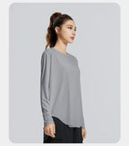 STOUREG Yoga Cover Up, atmungsaktive Sportbekleidung, lockeres Fitness-Shirt, Sport-Tops in großen Größen, kühlendes Sommer-T-Shirt