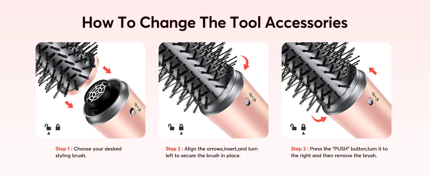 5 in 1 Hair Dryer,Multi Styling Tool,Straightener & 32mm Curling 300 Million Negative Ions Hair Care 1-3 Mins Quick Drying Gifts
