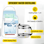 VEVOR 4L Wasserdestilliergerät Destillierapparat Filter Brennerei Reiniger Mondschein-Apparat DIY Spender-Kit für Haushaltsgeräte