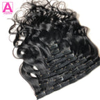 Wellenförmige Clip-in-Echthaarverlängerungen Clip Ins 120 Gramm Body Wave 18 Zoll 8 Stück Naturschwarz 100% Echthaar