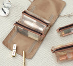 4-in-1 Kosmetiktasche für Damen, Reißverschluss, Netz, trennbare Kosmetiktasche, faltbare Nylon-Tasche, Seil-Make-up-Tasche, Kosmetyczka