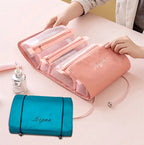 4-in-1 Kosmetiktasche für Damen, Reißverschluss, Netz, trennbare Kosmetiktasche, faltbare Nylon-Tasche, Seil-Make-up-Tasche, Kosmetyczka