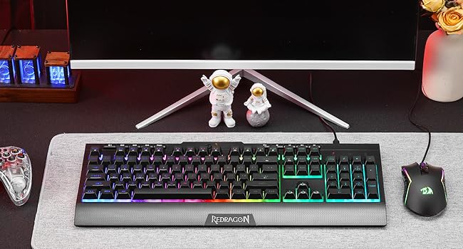Redragon S151 Gaming Keyboard & Mouse Combo, 104 Keys K525 Wired RGB Membrane Keyboard and 10000 DPI Wired M616 Gaming Mouse