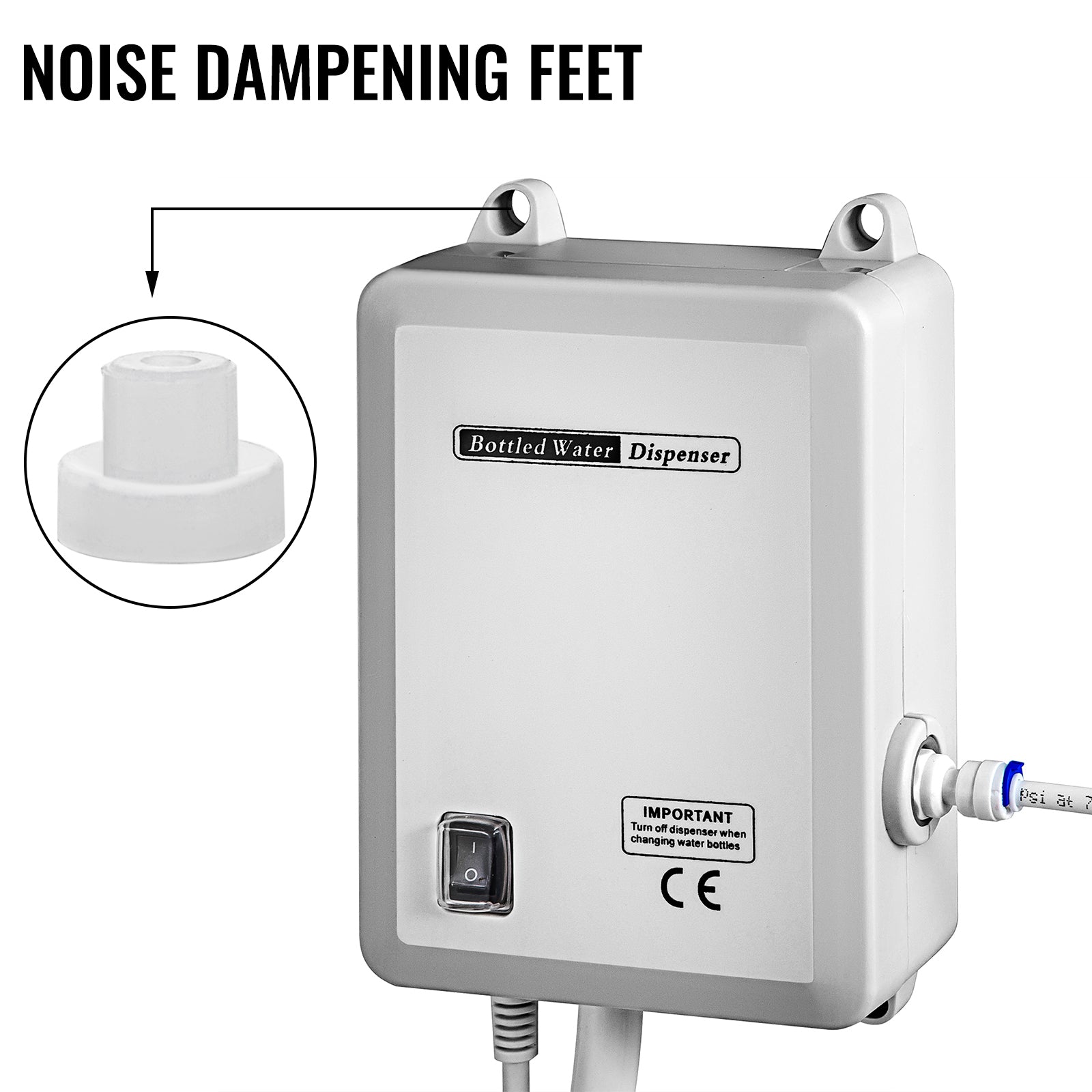 SucceBuy Flaschenwasser-Dosierpumpe mit PE-Schlauch 3,8 L/Min 2,8 bar für Kaffee-/Teemaschine Wasserspender Kühlschrank Eisbereiter