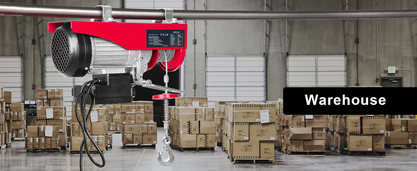 SucceBuy 600-1000 kg Funk-Elektroseilzug mit 12 m einfacher Seilhubhöhe Drahtseilwinde Garage Lager Fabrik