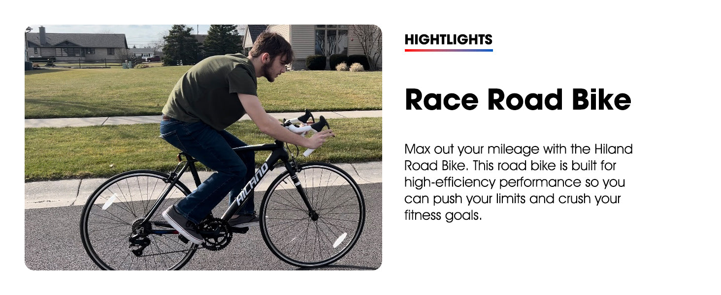 Hiland 700c Rennrad, 14 Gänge, leichter Aluminiumrahmen, Rennrad, City-Commuter-Rennrad für Damen und Herren