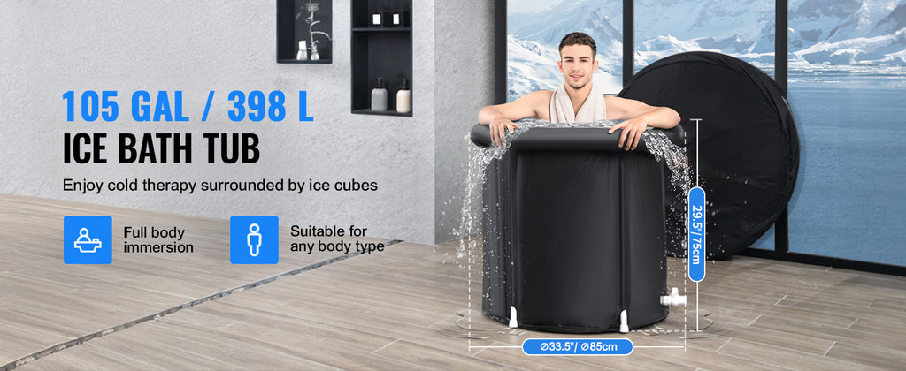 SucceBuy Eisbadewanne Kaltwassertherapie Tauchbecken für Sportler Outdoor Eiswanne Tauchbecken Aufblasbare Faltenbadewanne