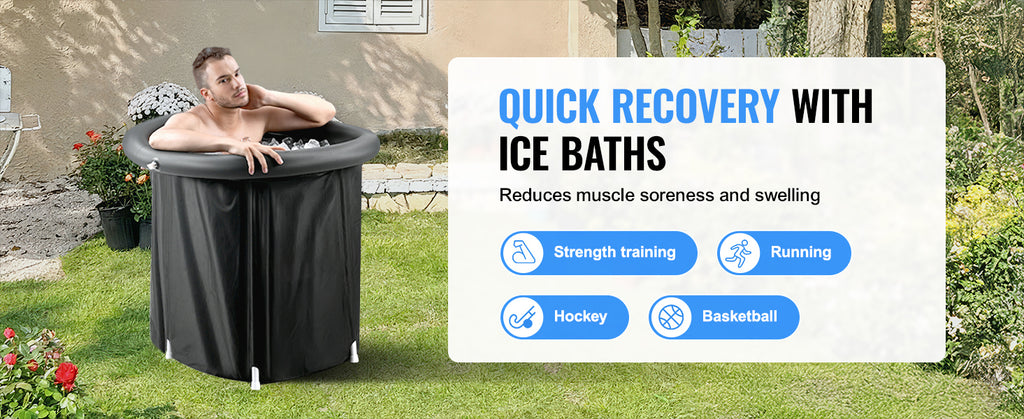 SucceBuy Eisbadewanne Kaltwassertherapie Tauchbecken für Sportler Outdoor Eiswanne Tauchbecken Aufblasbare Faltenbadewanne