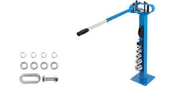 SucceBuy YP-38 Bodenmontierter Rohrbieger mit 7 Gesenken Multifunktionaler Rohrbieger mit 112 cm Teleskop-Gummigriff für Kupfer- und Stahlrohre