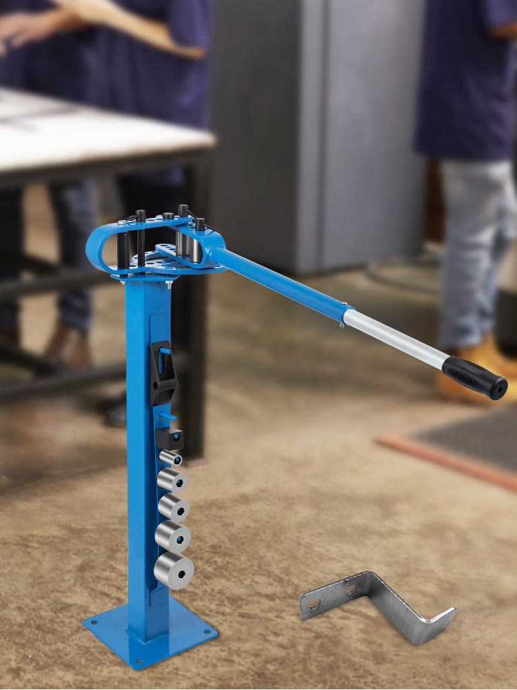 SucceBuy YP-38 Bodenmontierter Rohrbieger mit 7 Gesenken Multifunktionaler Rohrbieger mit 112 cm Teleskop-Gummigriff für Kupfer- und Stahlrohre