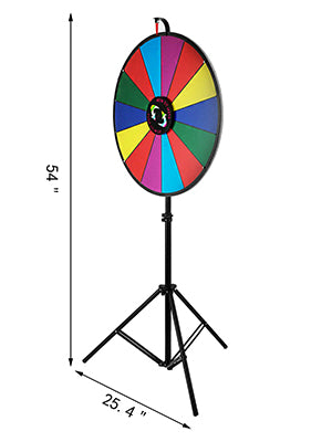 SucceBuy 18 Zoll Tisch-Farbgewinnrad mit faltbarem Stativ-Bodenständer, 14 Fächer, trocken abwischbar, für Gewinn-Glücksrad-Spiel