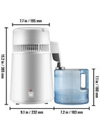 SucceBuy 4L Wasserdestilliergerät Reiniger Filter Spender Heizung Trinkflasche Enthärter 304 Edelstahl Haushaltsgerät