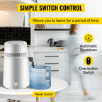 SucceBuy 4L Wasserdestilliergerät Reiniger Filter Spender Heizung Trinkflasche Enthärter 304 Edelstahl Haushaltsgerät